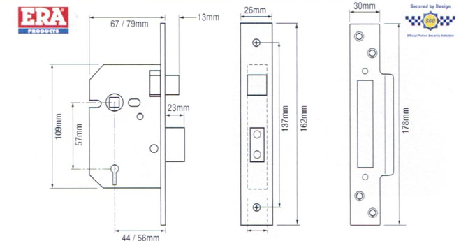 Era Fortress Mortice Sashlock 64mm 1484