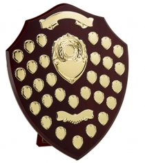 Triumph Gold Annual Shield with Scrolls
